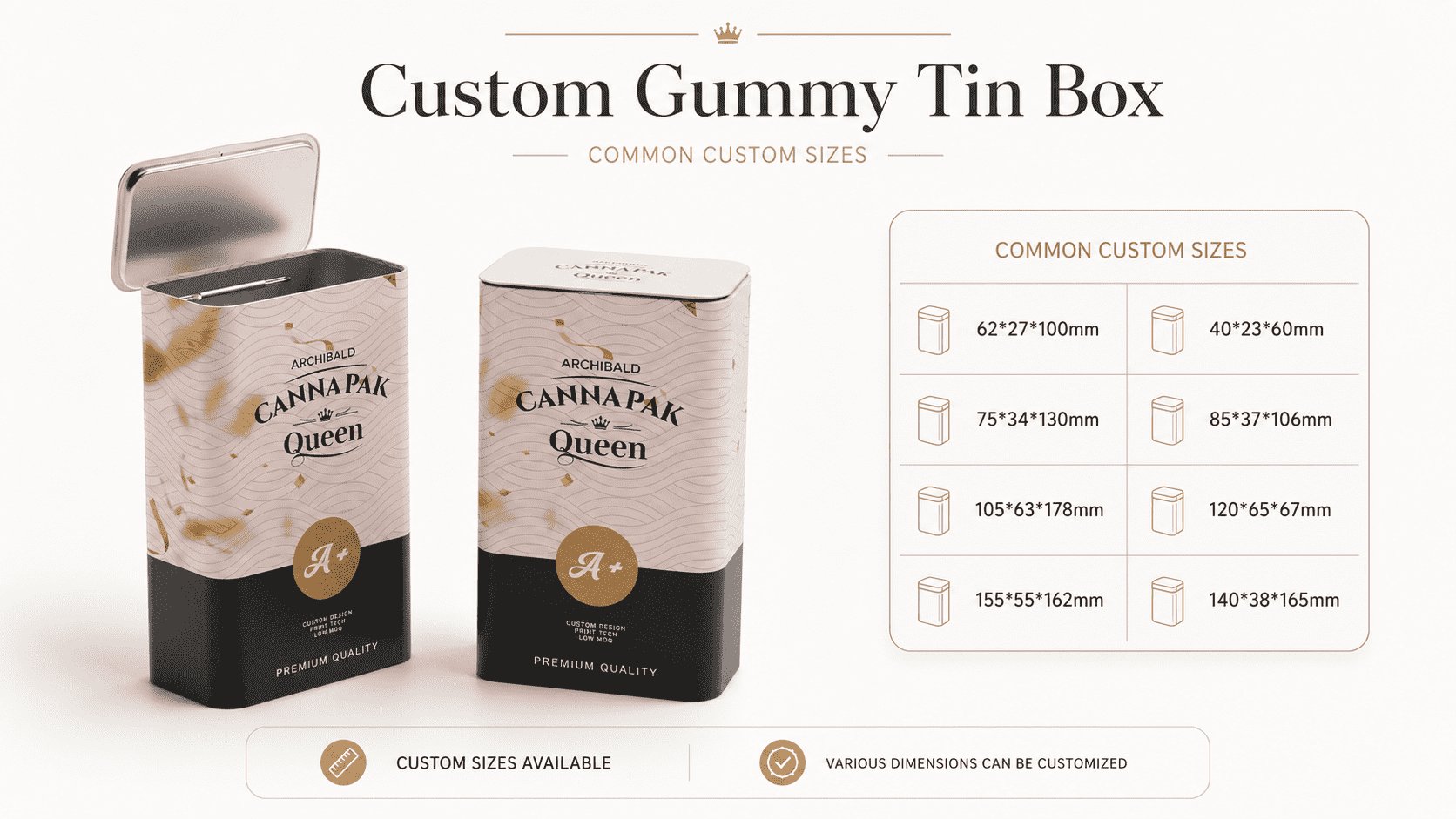 CBD gummy tin box custom